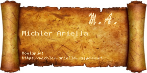 Michler Ariella névjegykártya
